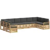 Syfax Buiten bankenset 10 pcs Wit en antracietkleurig