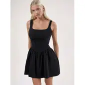 Hiccups for Kids Vierkante Kraag A-Form Mini Jurk