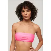 Superdry Dames Bandeau bikinitopje met roze logo (XS), Strandkleding, Gerecycled polyester, Duurzaam W3010388A
