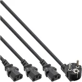InLine Y-cable - Répartiteur d'alimentation - power CEE 7/7 (M) pour power IEC 60320 C13 - 5 m - noir - Allemagne, Union européenne