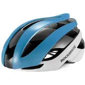 RockBros Verstelbare fietshelm M 55-58 cm Blauw-Wit