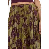 Busem Hoge Taille Paisley Chiffon Maxi Rok