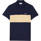 Lacoste Heren Colour Block Pique Stretch Poloshirt (Marine/Beige)