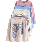 Next Shirt ivoor / hemelsblauw / sering / mauve / wit