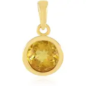 Cavill - Zilveren Hanger 925 Sterling Zilver - 1,045 ct Braziliaanse Skapoliet Rondslepen - Goud Vergulde Bezelzetting - Lichtgewicht Stijlvol Sieraad