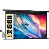 HOMCOM Projection Screen-Kunststof, Metaal-297L x 8B x 183H cm-Zwart