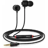 Grixx oordopjes met draad - 3.5mm jack - microfoon - handsfree bellen - Zwart