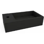 Wiesbaden Fontein lotte links rechthoekig 40x22x10 cm solid surface mat zwart