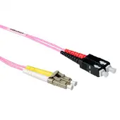 ACT 2 meter LSZH Multimode 50/125 OM4 glasvezel patchkabel duplex met LC en SC connectoren