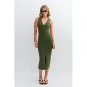 Gina Tricot  - Knitted vest dress - Gebreide jurken - Groen - L - Dames