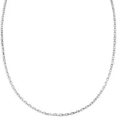Lucleon New Classics | 2 mm zilverkleurige roestvrijstalen rechthoekige kabelschakelketting