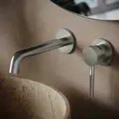 Saniclear Exclusive Curved inbouw wastafelkraan RVS