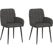 vidaXL Eetstoelen 2 st Kunstleer Zwart 56,5 x 50 x 85 cm