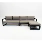 Vita Grosso 4-zits bank + hocker antraciet