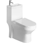Aqualine Hygie Duobloktoilet met wastafel, S-sifon/P-sifon, wit