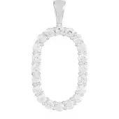 Cavill - Elegante Hanger 925 Sterling Zilver - 3,06 Ct Cambodjaanse Ovale Zirkonen - Rond Prong Zetting - Dames Sieraden