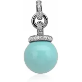 Zinzi - Zilveren Hanger - Turquoise Parel - Zirkonia (ZIH459T)