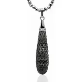 Zinzi - Zilveren Hanger - Pegel - Zirkonia - Zwart (ZIH935Z)