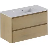 Thebalux Exclusief Sunny greeploze badmeubelset 100cm met afgeronde zijdes eiken licht