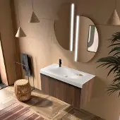 Muebles Wave badkamermeubel zwarte handgreep 100cm Walnoot