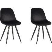 Label51 - Eetkamerstoel Capri - Zwart - 56x46x88cm - Set van 2