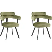 Label51 Eetkamerstoel Bardio - Hunter - Velvet - Zwart Metalen Frame