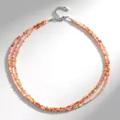 Cavill - Zilveren Ketting - 925 Sterling Zilver - Peruaanse Roze Opalen 36,18 ct - Gefacetteerde Ronde Kralen - Elegante Zilveren Sieraden Dames