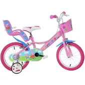Dino Bikes Peppa Pig 14-inch fiets, roze, voor jongens, 4-7 jaar. Roze