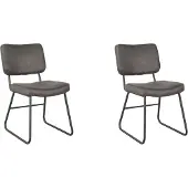 Label51 - Eetkamerstoel Noah - Grijs - 61x47x85cm - Set van 2