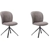 Label51 - Eetkamerstoel Kimo - Taupe - 62x49x85cm - Set van 2