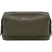 HUGO BOSS toilettas Classic Grained Washbag Khaki groengrijs