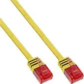 InLine Patchkabel plat, U/UTP, Cat.6, geel, 10m