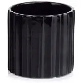 Polnix Serie - Keramische Bloempot - Zwart - 13cm - Cilindrisch