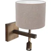 Steinhauer Wandlamp Stang 4892BR met grijze linnen kap en leeslicht
