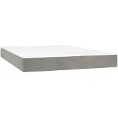 vidaXL Pocketveringmatras medium full 137x190x20 cm fluweel lichtgrijs