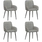 vidaXL Eetstoelen 4 st fluweel Lichtgrijs 56.5 x 50 x 85 cm