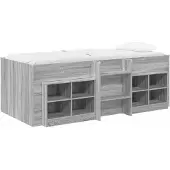 vidaXL Hemelbed met kast, 3 stuks, grijs Sonoma, houtvezel
