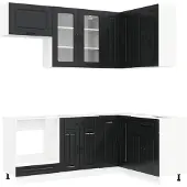 vidaXL Keukenelement KALMAR, 8 stuks, zwart, houtvezel