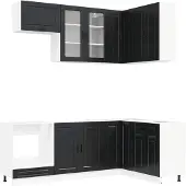 vidaXL Keukenelement PORTO, 8 stuks, zwart, houtvezel