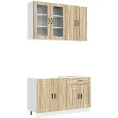 vidaXL Keukenelement PORTO, 4 stuks, Sonoma-eikenhout fineer