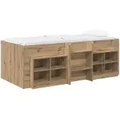 vidaXL Hemelbed met kast, 3 stuks, Artisan-eikenhout fineer