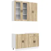 vidaXL Keukenelement PORTO, 4 stuks, Sonoma-eikenhout fineer