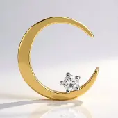 Cavill - Zilveren Hanger met I1 (G) 0,055 Ct Diamant - 925 Sterling Zilver met Goud Verguld - Ronde Briljant 2,5 mm - Luxe Elegante Dames Sieraden