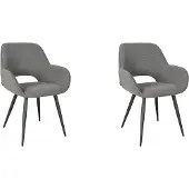 Label51 Fer eetkamerstoel boucle grijs - set van 2 stoelen