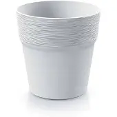 Prosperplast Furu Serie - Kunststof Bloempot - Rond - 12 cm - Wit