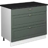 Vicco Keukenonderkast Fame-Line, Groen-Goud Landhuis/Wit, 100 cm, WB Antraciet
