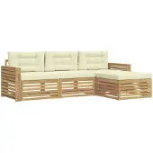 Syfax Buiten bankenset 4 pcs Wit en crèmekleurig