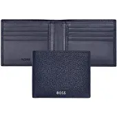 HUGO BOSS Leren Kaarthoes Classic Grained Card Case Dark Blue Donkerblauw