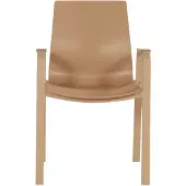Hartman Tuinstoel Flow Stackable Armchair With Teak Look Armrests Cappuccino Frame Cappuccino Seat