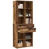 vidaXL Boekenkast Oud hout 30 x 42,4 x 185,2 cm Bewerkt hout